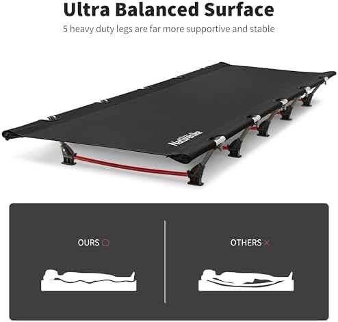 Naturehike GreenWild Camping Cot, Ultralight Folding Backpacking Cot, 60-Second Easy Set-Up, Supports 330lbs, Portable Camping Bed for Adults for Camping Hiking Travel Home