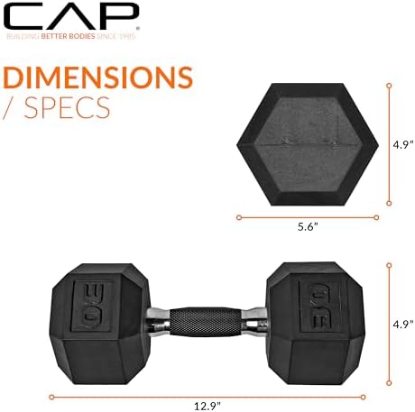 CAP Barbell Coated Hex Dumbbell Weight | Multiple Options
