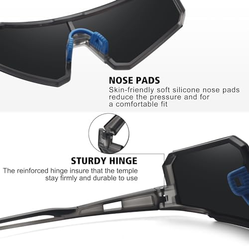 STORYCOAST Polarized Sports Sunglasses for Men Women,Driving Fishing Cycling Mountain Bike Sunglasses UV400 Protection