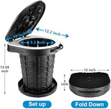 imodomio Retractable Portable Toilet Camping Toilet - Adjustable Height Camp Toilet Portable Potty for Camping, Car, Travel, Boat, Beach, Tent and Emergency Use
