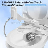 SAMODRA Non-Electric Bidet - Self Cleaning Dual Nozzle (Frontal and Rear Wash) Fresh Water Bidet Toilet Seat Attachment with Independent Adjustable Water Pressure (Classic Black/Silver)