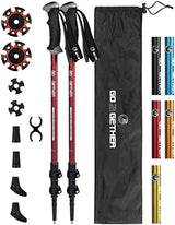 Aluminum Trekking Poles - Quick Adjustable Locks, Comfort Handle, Padded Strap, Snow Baskets - Walking Sticks Suitable for Hiking, Walking