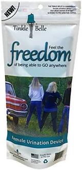 Tinkle Belle Female Urination Device/Portable Urinal with Case -Stand to Pee While Staying Fully Clothed. Easy, Compact, Reliable for Hiking/Camping/Travel/Concerts/Festivals/Dirty Toilets