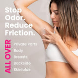 Whole Body Deodorant for Women by Super Fresh Lady Aluminum Free Powder Lotion for Privates and Body Stops Odor and Chafing Coconut Vanilla Scent 4 oz Tubes Twin Pack for Daily Feminine Care