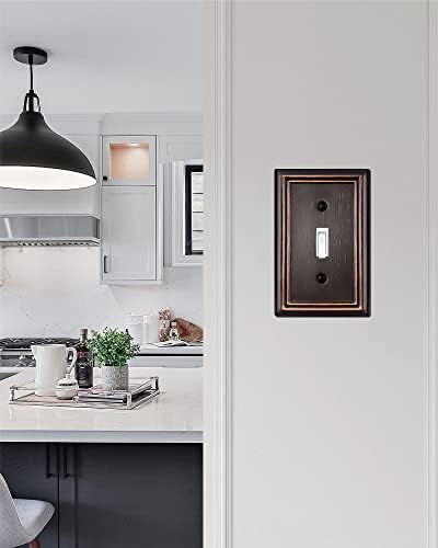 4-Pack Single Toggle Wall Plate, Decorative Aged Bronze Light Switch Cover, Metal Switch Plate Cover, 3.15''*4.88'', Midsize