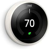 Google Nest Learning Thermostat - Programmable Smart Thermostat for Home - 3rd Generation Nest Thermostat - Compatible with Alexa - White (Renewed)