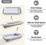 Beright 2 Pack Storage Bins, Collapsible Wash Basin Folding Dish Tub Sink, Space Saving for Dishing, Fruit, and Camping, Hiking and Home, Grey, 2 in 1 Set