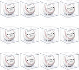 12 Pack Baseball Display Case UV Protected Acrylic Clear Baseball Holder Square Cube Ball Protector Memorabilia Autograph Display Box for Official Size Baseball