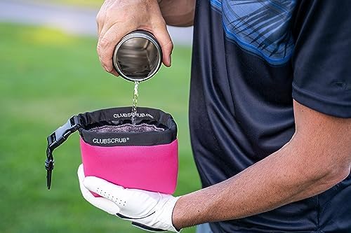Golf Club and Golf Ball Cleaning Bag, Waterproof Clean Face Technology Liner, Detachable Clip, Machine Washable, Cleans Club Grooves, Dry Exterior (Neoprene or Microfiber Option Available)