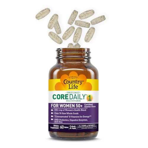 Country Life CORE Daily-1 for Women 50+ Multivitamin - Formulated for Women Over 50, Complete Daily Nutrition with Women's Health Blend, Coenzymated B Vitamins, Probiotics, and Digestive Enzymes
