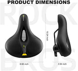 ROCKBROS Bike Seat Comfort Bike Saddle Mountain Bicycle Accessories for Men Women Soft Wide Bike Seat Cushion Dual Shock Absorbing with Reflective Strip