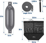 Affordura Boat Fender 4 Pack Boat Bumpers Fenders with 4 Ropes, Boat Bumpers for Pontoon Boat Fenders Inflatable