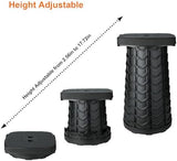 Boreeman Upgraded Collapsible Stool, Square Portable Stool, Lightweight Yet More Sturdy with Load Capacity 400lbs, Perfect for Camping Fishing Hiking BBQ (Square Black)