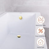 Gold Bathtub Drain Tip-Toe Tub Trim Set with Two-Hole Overflow Faceplate Bathroom Tub Drains Replacement Conversion Tub Drain Kit Assembly with Universal Fine & Coarse Thread
