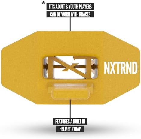 Nxtrnd Two Football Mouth Guard, Football Mouthpiece with Strap, Fits Adult & Youth (Gold)