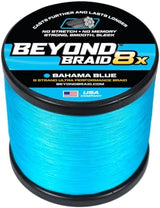 Beyond Braid Braided Fishing Line -Super Strong - Abrasion Resistant - No Stretch -Blue Camo, Moss Camo, White, Green, Pink, Blue, 4 Strand 8 Strand