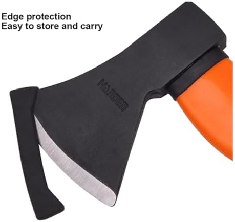 Edward Tools Wood Axe - Heavy Duty Small Camp Hatchet with Sheath - for Splitting Wood, Kindling - Forged Steel Blade with No Slip Handle - Throwing Hatchet and Axe