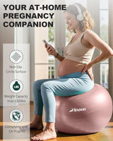 Trideer Yoga Ball - Exercise Ball for Workout pilates Stability - Anti-Burst and Slip Resistant for physical therapy, Birthing, Stretching & Core Workout, Office Ball Chair, Flexible Seating, Home Gym