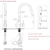 Havin Black Kitchen Faucet with Pull Down Sprayer, High Arc Stainless Steel Material, with cUPC Ceramic Cartridge,Without Deck Plate,Fit for 1 Kitchen or Laundry or Bar Sink Faucet,Matte Black