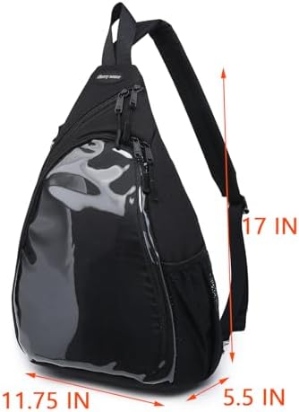 Oxford Ita Bag Kawaii Pin Display Chest Pack Single Shoulder Bag Sport Backpack Hiking Daypack, Medium