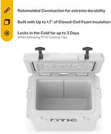 RTIC Ultra-Tough Cooler, Hard Insulated Ice Chest Box for Beach, Drink, Beverage, Camping, Picnic, Fishing, Boat, Barbecue