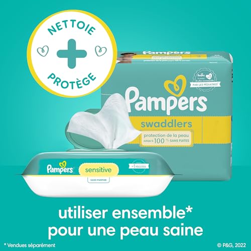 Pampers Baby Wipes, Sensitive, Water Based Wipe, Clinically Proven, Hypoallergenic, and Unscented for Babies, 1008 Wipes Total (12 Flip-Top Packs)