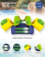 Toddler Swim Vest for 1-3-5,6,7,8,9 Years Old, Puddle Pool Floats Kids Jumper 20-30-50-60-70 Pounds, Swimming Arm Floaties with Shoulder Harness Arm Wings for Swimmies, Toddlers, Boys, Girls