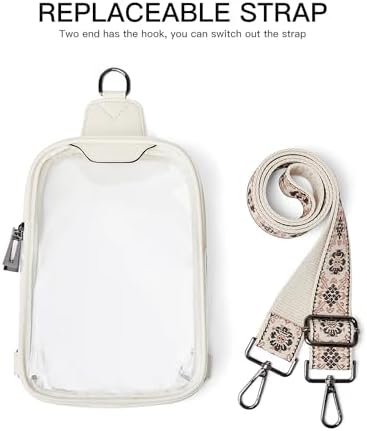 DOUBLE ZIP Clear bags Stadium Approved Crossbody Sling Bag Fanny Pack Purses for Women Men Belt bag for Stadium Events