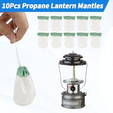 10-Pack Propane Lantern Mantles with Glass Globe: U-Shape & Standard Replacement Parts for Camping Lanterns. Clear Lantern Globe Compatible with Coleman Fuel Lanterns