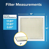 Filtrete 18x18x1 Air Filter, MPR 300, MERV 5, Clean Living Basic Dust 3-Month Pleated 1-Inch Air Filters, 6 Filters, White