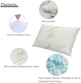 Camping Pillow for Sleeping 2 Pack,Small Travel Pillow,Shredded Memory Foam Pillow Packable with Storage Bag,Soft Cover,Portable Small Pillow for Camp Backpacking Hiking Gear&Accessories