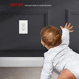 ENERLITES Screwless Decorator Wall Plate Child Safe Outlet Cover, Gloss Finish, Medium Size 1-Gang 4.88" H x 3.11" L, Unbreakable Polycarbonate Thermoplastic, SI8831M-W-10PCS, White