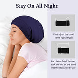 OLESILK Mulberry Silk Bonnet for Men, Mens Bonnet for Curly Hair, 100% Real Silk Hair Bonnet for Sleeping, Night Cap for Frizzy Hair, Navy