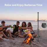 Mr IRONSTONE Campfire Grill Grate: Fire Pit Grill Grate with Swivel Handle, Campfire Cooking Equipment with Heavy Duty Steel, Over Fire Camp Grill For Outdoor Barbecue Camping and Cooking, Black