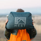 HEST Camp Pillow (Large) - Temperature Resilient Memory Foam - Essential for Camping, Backpacking, and Outdoor Adventures - Compact Packable Travel Pillow - 20" L x 26" W