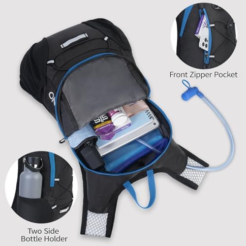 Lightweight Hydration Backpack, Running Backpack with 2L Water Bladder, Hydro Water Daypack for Cycling Hiking Rave for Men Women