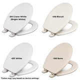 Centoco Wooden Toilet Seat Round, Closed Front with Cover, Residential, Made in the USA, 700-001, White