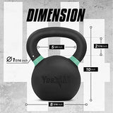 Yes4All Powder Coated Cast Iron Kettlebell Strength Training Kettlebells Weight Set for Full Body Workout, Home Gym