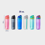 FreeSip Clear Tritan Plastic Water Bottle with Straw, BPA-Free Sports Water Bottle, Great for Travel, 25 Oz, Shy Marshmallow