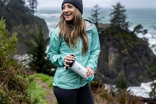 HYDRO CELL Stainless Steel Insulated Water Bottle with Straw - For Cold & Hot Drinks - Metal Vacuum Flask with Screw Cap and Modern Leakproof Sport Thermos for Adults (White 24oz)