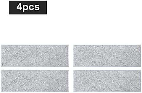 COSY HOMEER Edging Stair Treads Non-Slip Carpet Mat 28inX9in Indoor Stair Runners for Wooden Steps, Edging Stair Rugs for Kids and Dogs, 100% Polyester TPE Backing (4pc, Grey)