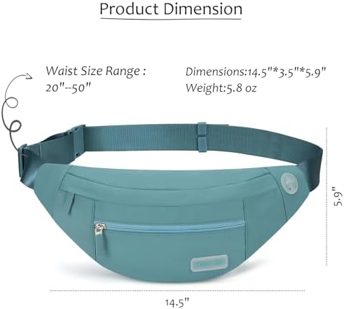 MAXTOP Large Crossbody Fanny Pack with 4-Zipper Pockets,Gifts for Enjoy Sports Festival Workout Traveling Running Casual Hands-Free Wallets Waist Pack Phone Bag Carrying All Phones