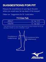 Mizuno T10 Plus Kneepad, ADULT Volleyball Kneepad, Adult - White, One Size, 480121.0000.10.ONE