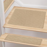 Stair Treads Non Slip Landing Rug for Wooden Steps Indoor, Peel and Stick Stair Treads Matching-Mat 20"X32" Landing Slip Resistant Stair Rugs for Kids and Dogs, Polyester Stair Landing Mat, Beige