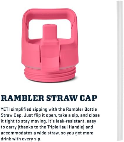 YETI Rambler 26 oz Bottle, Vacuum Insulated, Stainless Steel with Color Matching Straw Cap