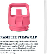 YETI Rambler 26 oz Bottle, Vacuum Insulated, Stainless Steel with Color Matching Straw Cap