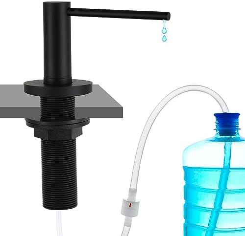 Gappo Upgraded Matte Black Soap Dispenser for Kitchen Sink, Stainless Steel Countertop Pump, Built in Sink Soap Dispenser with 47" Extension Tube kit