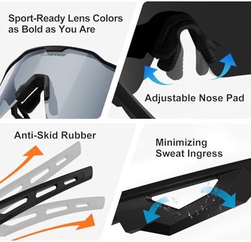 HAAYOT Polarized Sports Sunglasses for Men Women Youth Baseball Cycling Running Softball Biking Glasses 5 Lenses