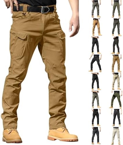 Tactical Pants for Men Relaxed Fit Stretchy Work Pants Baggy Cargo Camo Pants Flex Carpenter Pant Multi Pockets