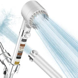 Filtered Shower Head with Handheld, High Pressure 3 Spray Mode Showerhead with 18 Stage Water Softener Filters for Hard Water - Handheld Shower Head-Remove Chlorine-White